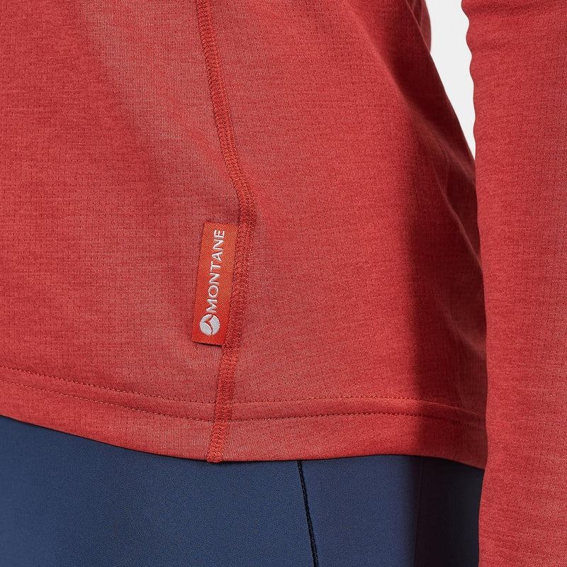 Orange Red Montane Dart Zip Neck Women's T Shirts | DMX4898NS