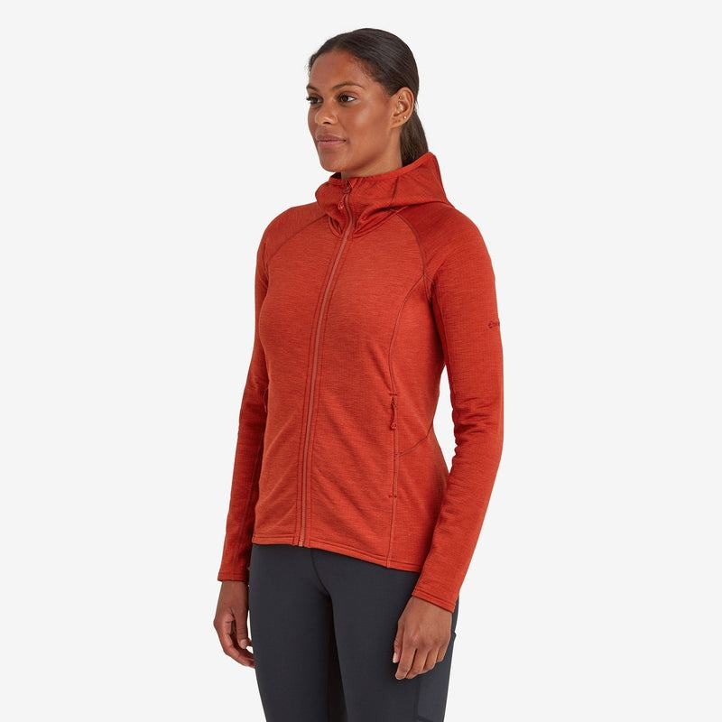 Orange Red Montane Protium Hooded Women's Fleece Jackets | GJB5092ZX