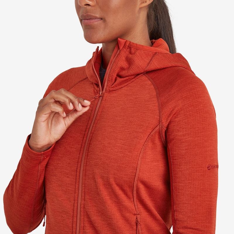 Orange Red Montane Protium Hooded Women's Fleece Jackets | GJB5092ZX