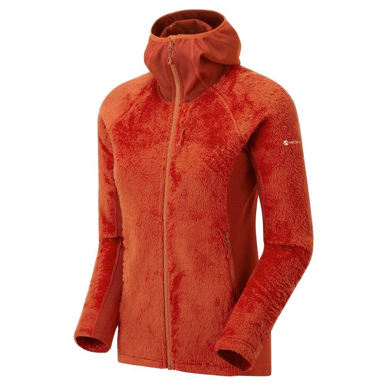 Orange Red Montane Protium XPD Hooded Women's Fleece Jackets | TUZ7266ZH