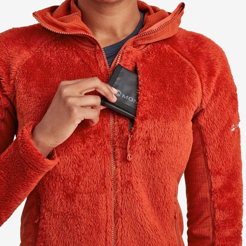 Orange Red Montane Protium XPD Hooded Women's Fleece Jackets | TUZ7266ZH