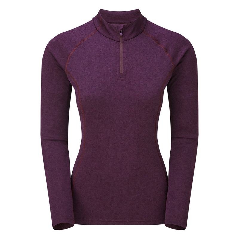 Purple Montane Dart Zip Neck Women\'s T Shirts | CKU8090KX