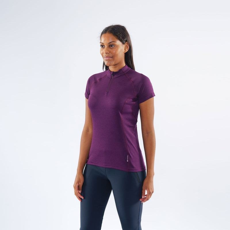 Purple Montane Dart Zip Women's T Shirts | RNJ432GS