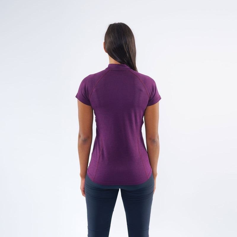 Purple Montane Dart Zip Women's T Shirts | RNJ432GS