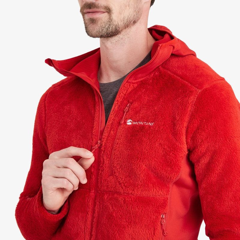 Red Montane Protium XPD Hooded Men's Fleece Jackets | KSB959ZN