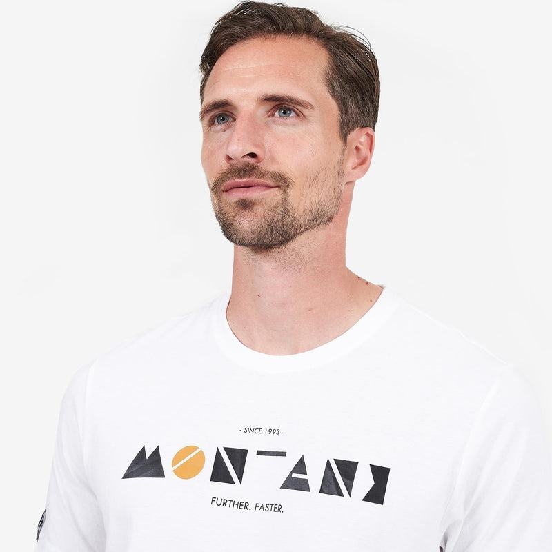 White Montane Geometry Men's T Shirts | AYR286GF